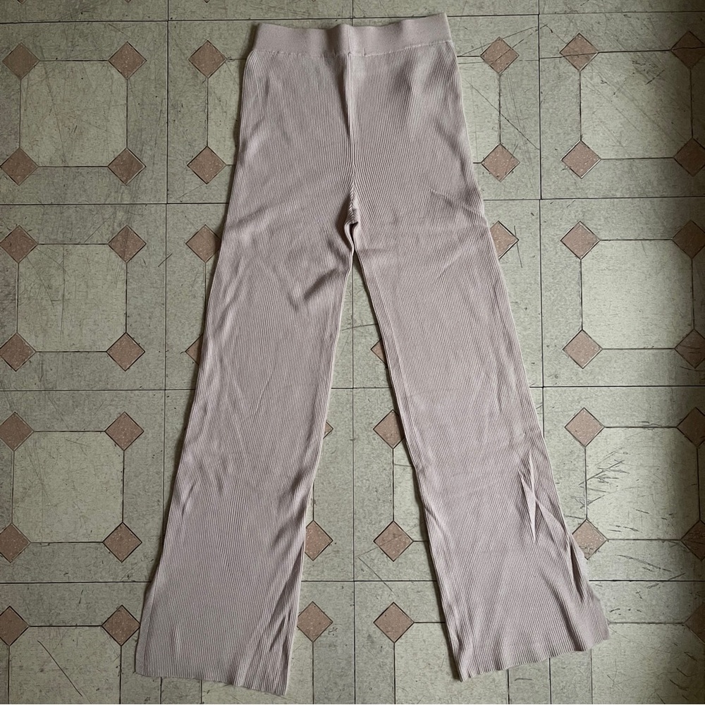 Mango Cream Ribbed Knit Pants - Picture 6 of 6